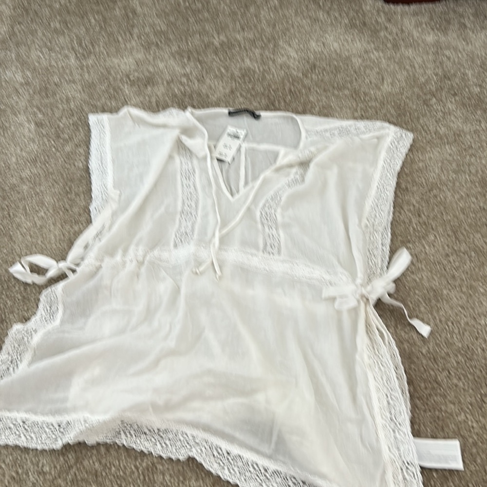 White cover up with side ties